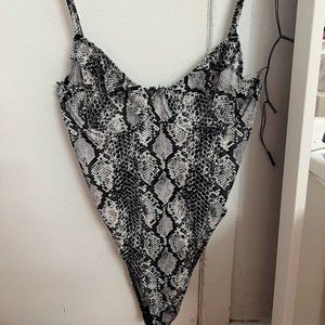 Snake print bodysuit
